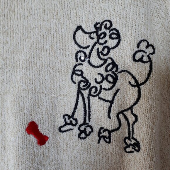 Sweater Coat for the Dog Lover - Sz. L - TanJay - Black /Cream - Picture 10 of 12